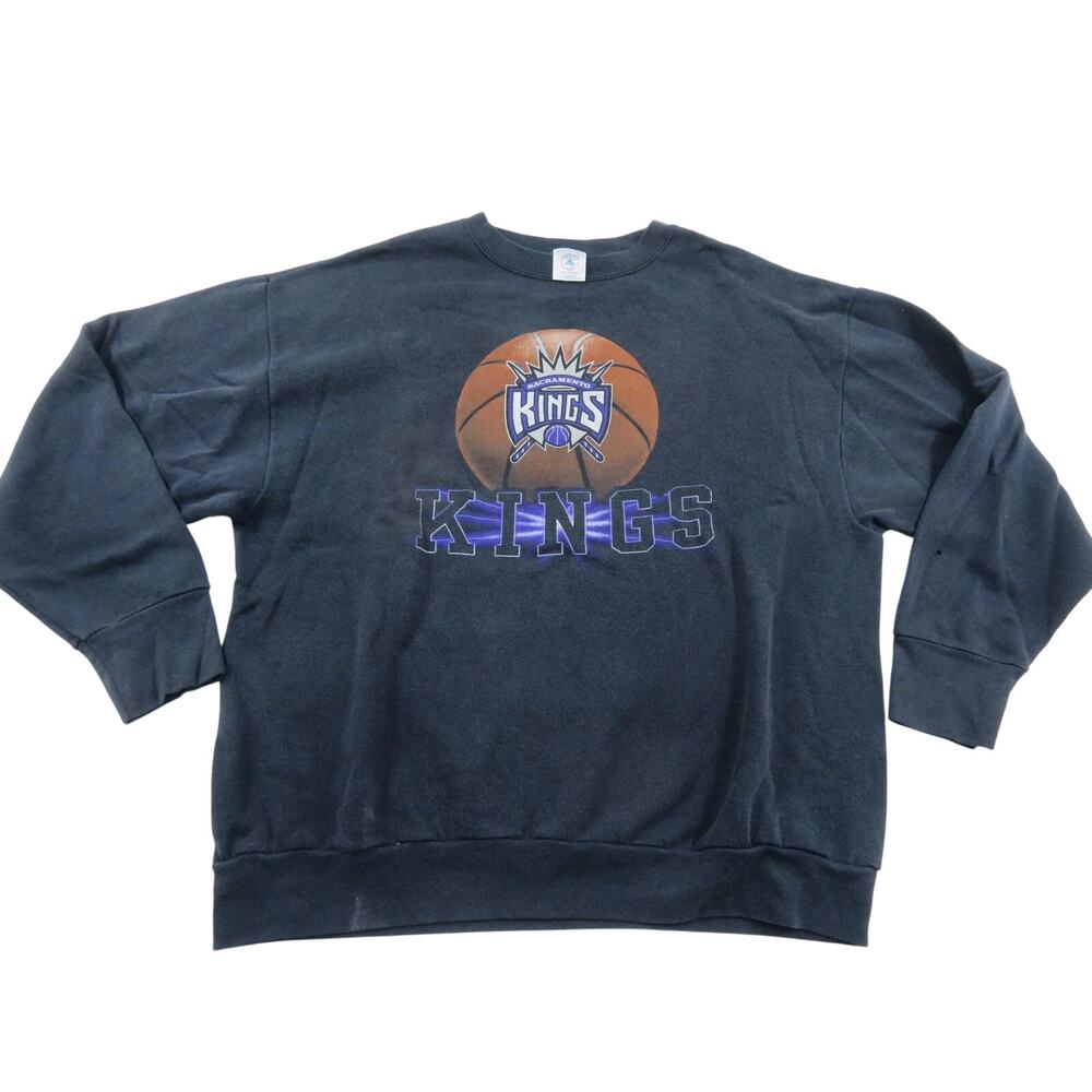 Sacramento Kings Basketball Black Sweatshirt Delta Sz XL-2XL? Crewneck 1990s